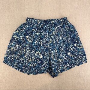 90’s Nike ACG Nylon Shorts Mens L Blue Geometric Print Mesh Lined Snap Pockets